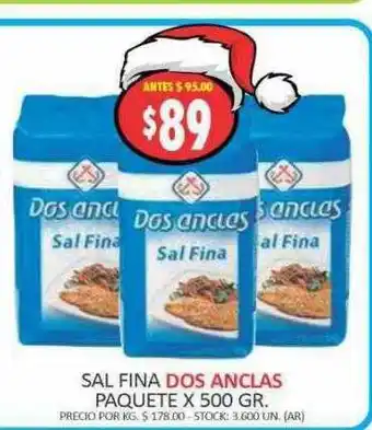 Supermercados Becerra Sal fina dos anclas paquette oferta