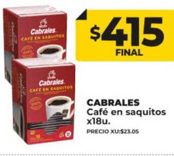 Supermayorista Vital Cabrales café en saquitos oferta