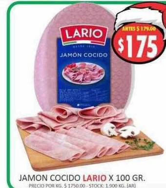 Supermercados Becerra Jamon cocido lario oferta