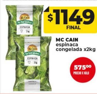Supermayorista Vital Mc cain espinaca congelada oferta