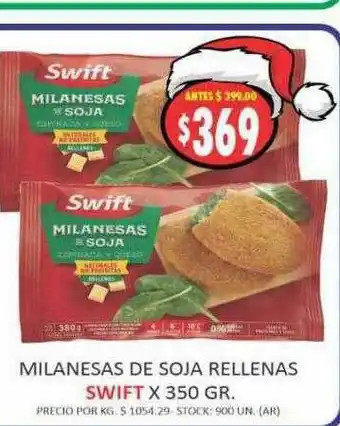 Supermercados Becerra Milanesas de soja rellenas swift oferta