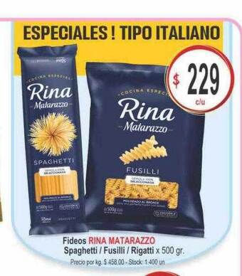 Supermercados Becerra Fideos rina matarazzo oferta
