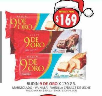 Supermercados Becerra Budin 9 de oro oferta