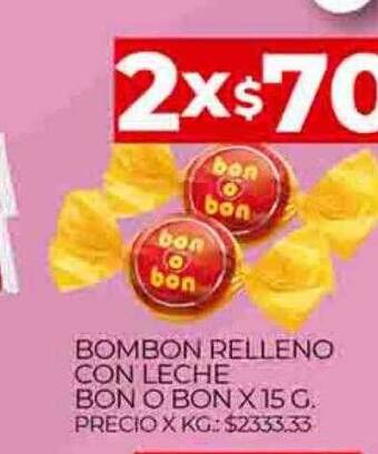 Supermercados DIA Bombon relleno con leche bon o bon oferta