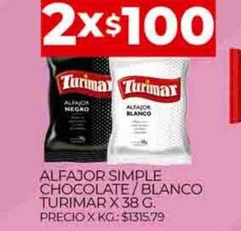 Supermercados DIA Alfajor simple chocolate-blanco turimar oferta