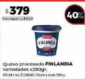 Disco Queso procesado finlandia variedades oferta
