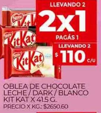 Supermercados DIA Oblea de chocolate leche - dark - blanco kit kat oferta