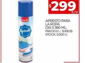 Supermercados DIA Apresto para la ropa dia oferta