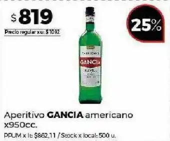 Disco Aperitivo gancia americano x950cc oferta