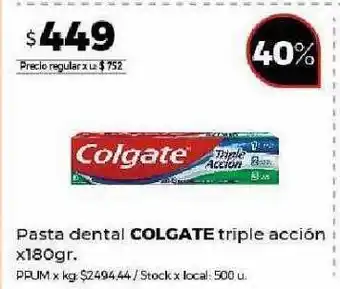 Disco Pasta dental colgate triple acción oferta
