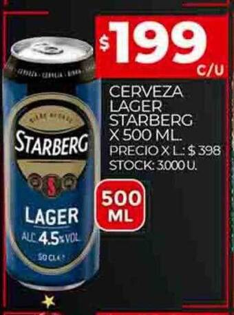 Supermercados DIA Cerveza lager starberg oferta