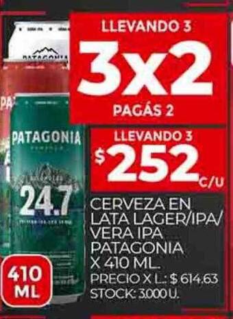Supermercados DIA Cerveza en lata lager-ipa-vera ipa patagonia oferta