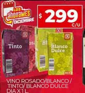 Supermercados DIA Vino rosado-blanco-tinto-blanco dulce dia oferta