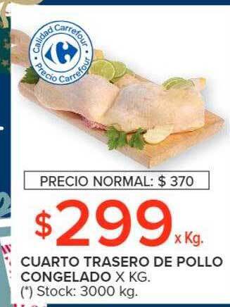 Carrefour Market Cuarto trasero de pollo congelado x kg oferta