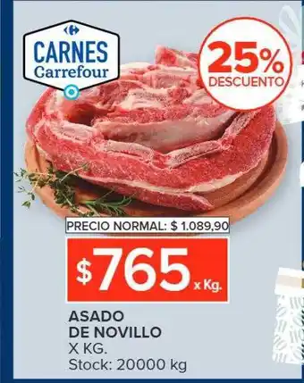 Carrefour Market Asado de novillo x kg 25% descuento oferta