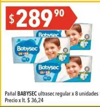 Hergo Pañal babysec ultrasec regular x 8 oferta