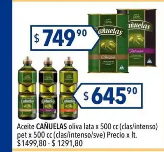 Hergo Aceite cañuelas olivas lata x 500 cc pet x 500 cc oferta