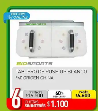 La Anonima Tablero de push up blanco biosports oferta