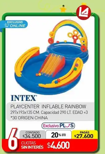 La Anonima Intex playcenter inflable rainbow oferta