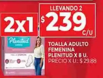 Supermercados DIA Toalla adulto femenina plenitud x 8 oferta