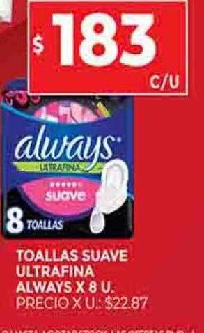 Supermercados DIA Toallas suave ultrafina always oferta