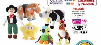 Peluche musical 20 cm vs modelos c u