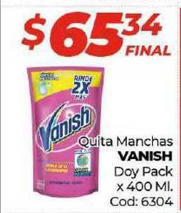 Diarco Vanish Quita Manchas Doy Pack x 400ml oferta