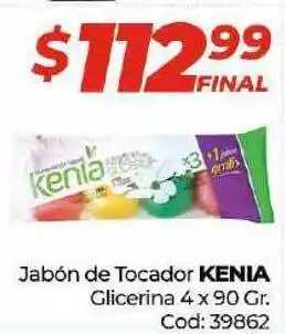 Diarco Kenia Jabón de Tocador Glicerina 4 x 90gr oferta