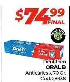 Diarco Oral B Dentífrico Anticaries x 70gr oferta
