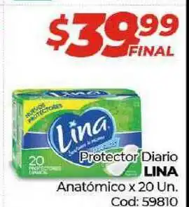 Diarco Lina Protector Diario Anatómico x 20 Un oferta