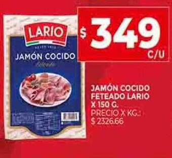 Supermercados DIA Jamón cocido feteado lario oferta