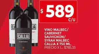 Supermercados DIA Vino malbec cabernet sauvignon syrah malbec callia oferta
