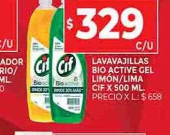 Supermercados DIA Lavavajillas bio active gel limón lima cif oferta