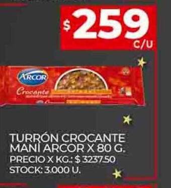 Supermercados DIA Turrón crocante mani arcor oferta