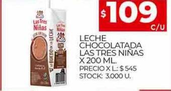 Supermercados DIA Leche chocolatada las tres niñas oferta