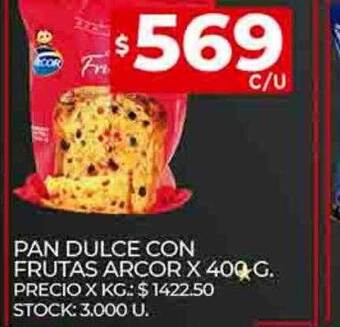 Supermercados DIA Pan dulce con frutas arcor oferta