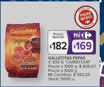 Carrefour Galletitas pepas oferta