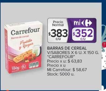 Carrefour Barras de cereal v-sabores oferta