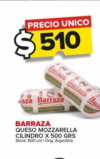 Carrefour Maxi Queso mozzarella barraza cilindro 500g oferta