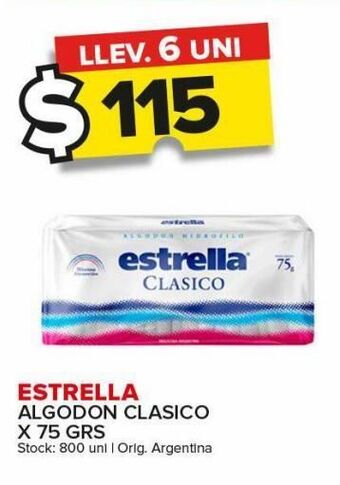 Carrefour Maxi Algodón clásico estrella x 75g oferta