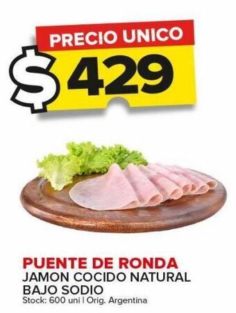 Carrefour Maxi Jamón cocido natural puente de ronda bajo sodio oferta