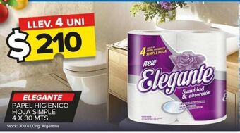 Carrefour Maxi Papel higiénico elegante h/simple 4 x 30m oferta