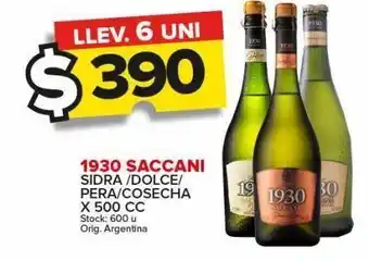 Carrefour Maxi Sidra 1930 saccani dolce/pera/cosecha x 500cc oferta