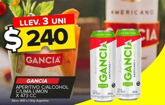 Carrefour Maxi Aperitivo gancia c/ alcohol lima limón lata x 473cc oferta