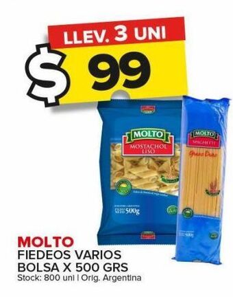 Carrefour Maxi Fideos molto varios x 500g oferta
