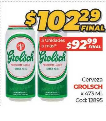 Diarco Grolsch Cerveza x 473ml oferta