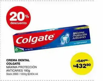 Atomo Conviene Creme dental colgate máxima protección anticaries 20% descuento oferta