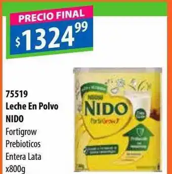 Micropack Leche en polvo nido fortigrow prebioticos entera lata oferta