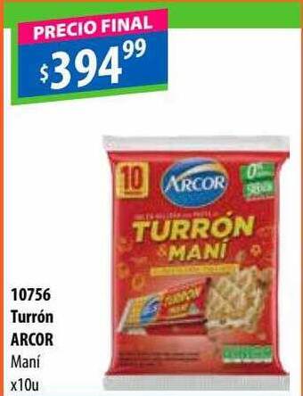 Micropack Turrón arcor maní x10 oferta