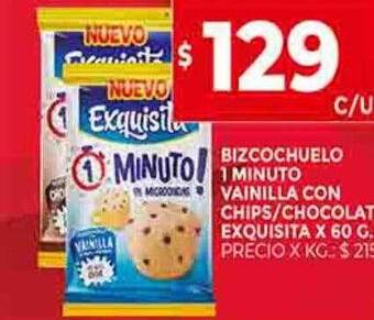 Supermercados DIA Bizcochuelo 1 minuto vainilla con chips chocolate exquisita oferta